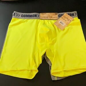 2-Pack Men’s M Common Place Yellow and Gray Boxer Briefs
